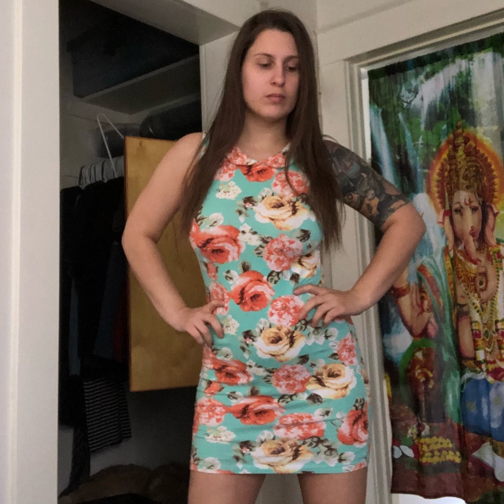 Collared Floral Mini Dress
